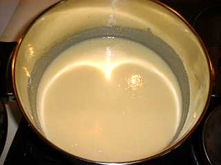 The mixed ingredients before heating